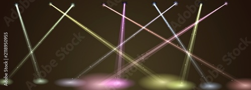 Colorful Light Beams Crossing Creating Geometric Abstract Visual Effect Design