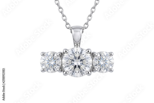 Elegant Silver Diamond Earrings and Matching Pendant Necklace Luxury Jewelry Set with Heart Design Shiny Precious Gem Gift Accessory for Fashion on white Background