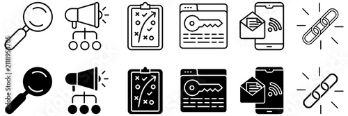 Obraz na plátne Seo marketing icon set