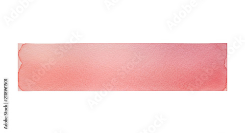 isolated horizontal abstract watercolor banner texture, salmon pink and coral gradients, high detail granulated pigment on a shadowless studio backdrop. concept for professional graphic element