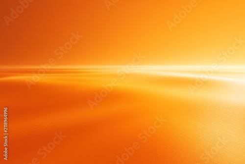 Abstract orange colored sand and sea landscape background. hot sun light shines on ocean surface. warm colors of sunset beach.