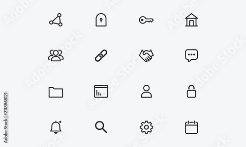  Intranet icon set.