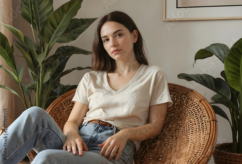 Young woman relaxing in a w...