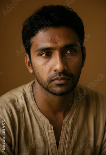 Young adult man with dark h...