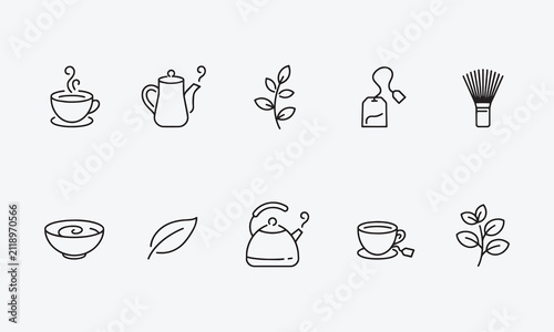  Tea Icons set. Tea icons Pixel perfect