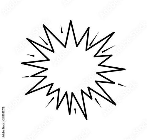 Comic action burst outline icon
