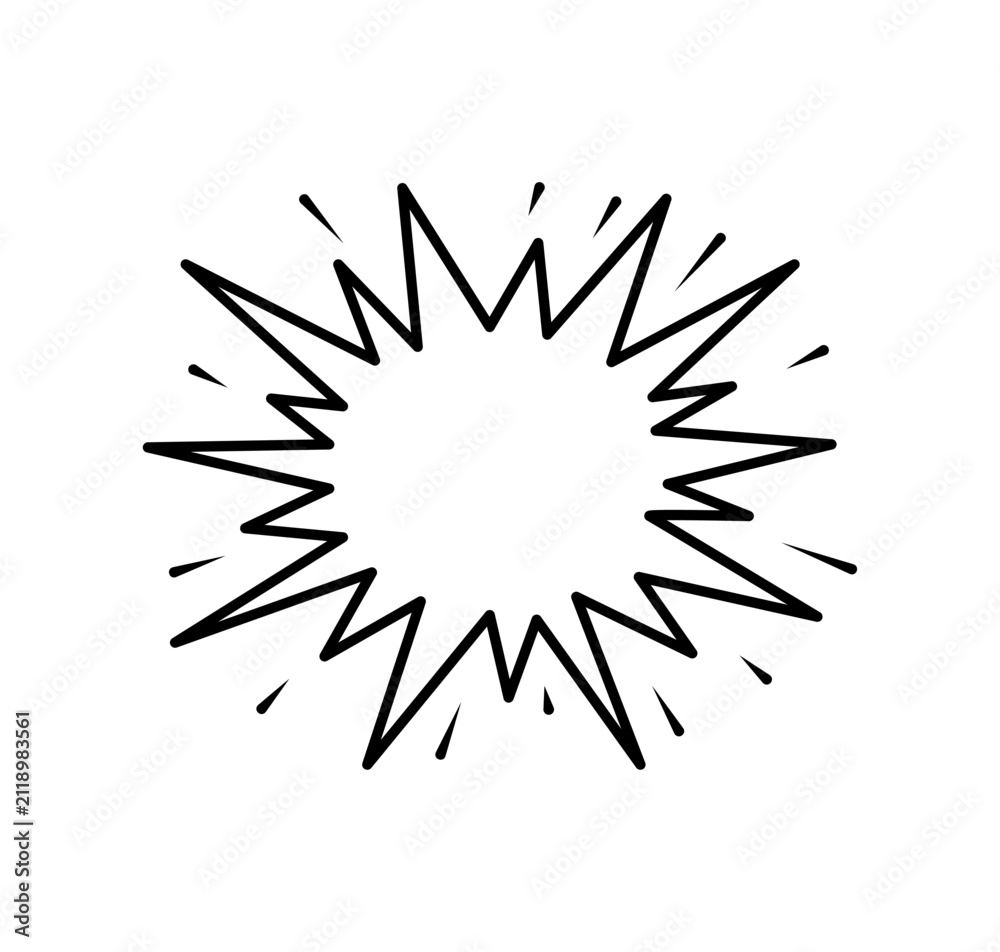 Fototapeta premium Dynamic comic explosion outline icon