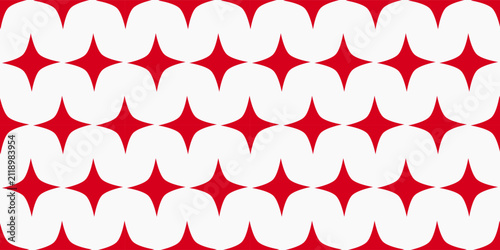 Red stars seamless pattern. Flat design vector illustration. Simple pattern for textile, wallpaper, scrapbooking.