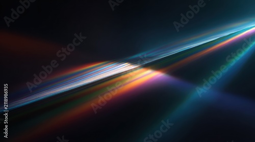 Abstract light trails in dark space with colorful dynamic forms