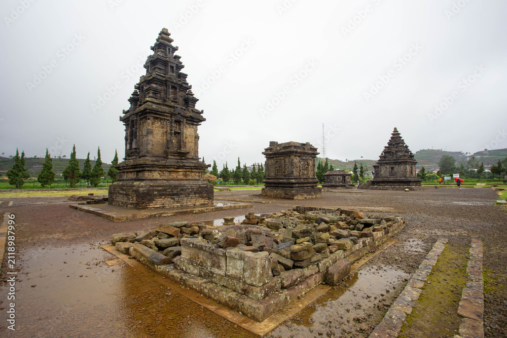 Fototapeta premium Sacred Heights: Ancient Architecture, Spiritual Legacy, and Human Flourishing in Dieng