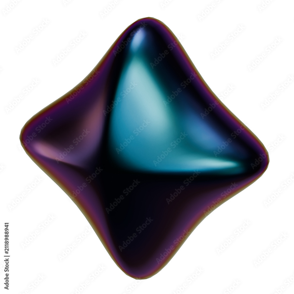Obraz premium Glossy Iridescent 3D Diamond Abstract Graphic