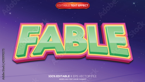 Bild auf Leinwand 3d text effect fable theme