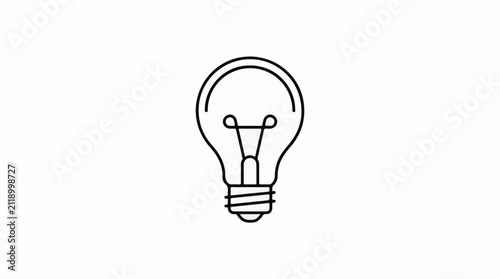 A minimalist line drawing of a classic incandescent light bulb