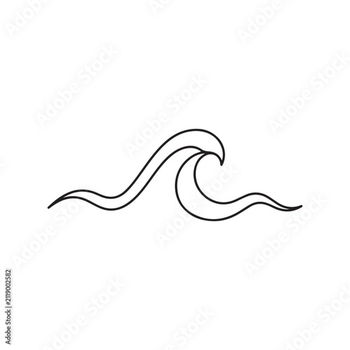 Simple Ocean Wave One Line Art Vector
