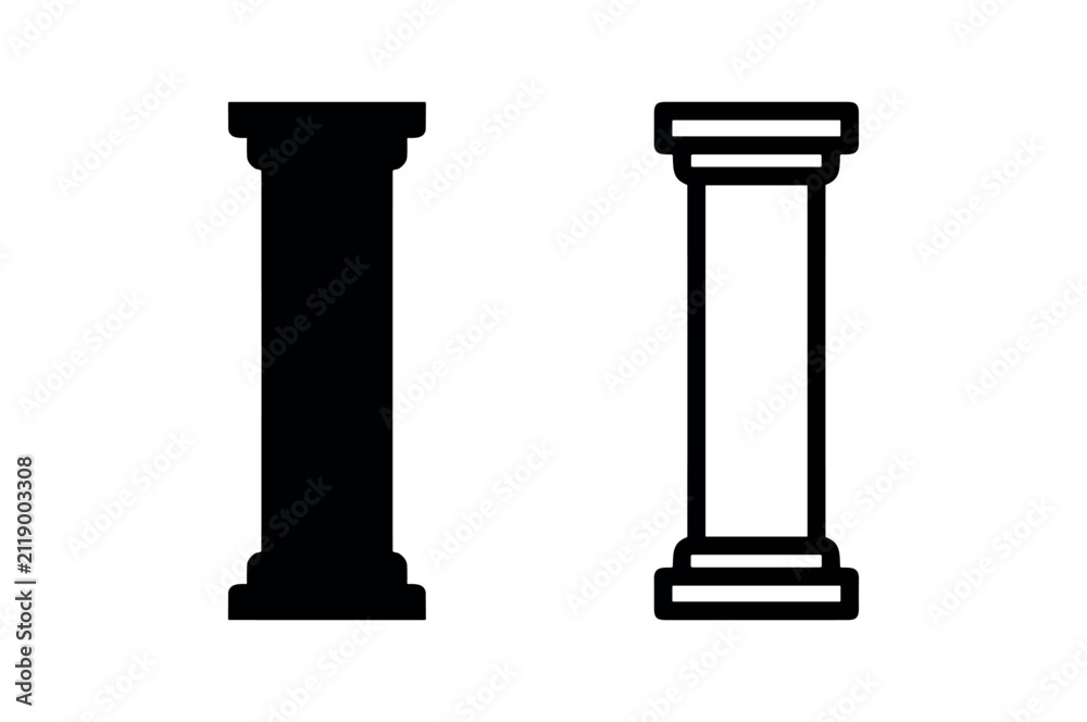 Obraz premium Classical Architectural Column Pillar Icons