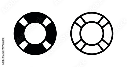 Canvastavla Lifebuoy or life preserver icon, symbolizing safety, rescue, and help at sea