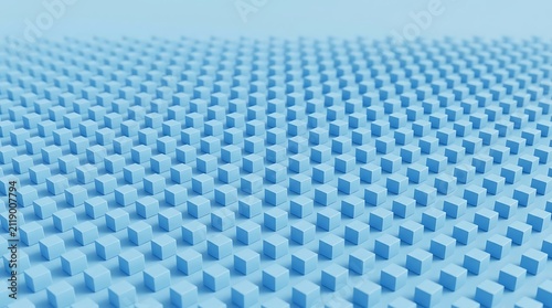 Abstract background featuring a repeating pattern of small blue cylinders on a light blue surface