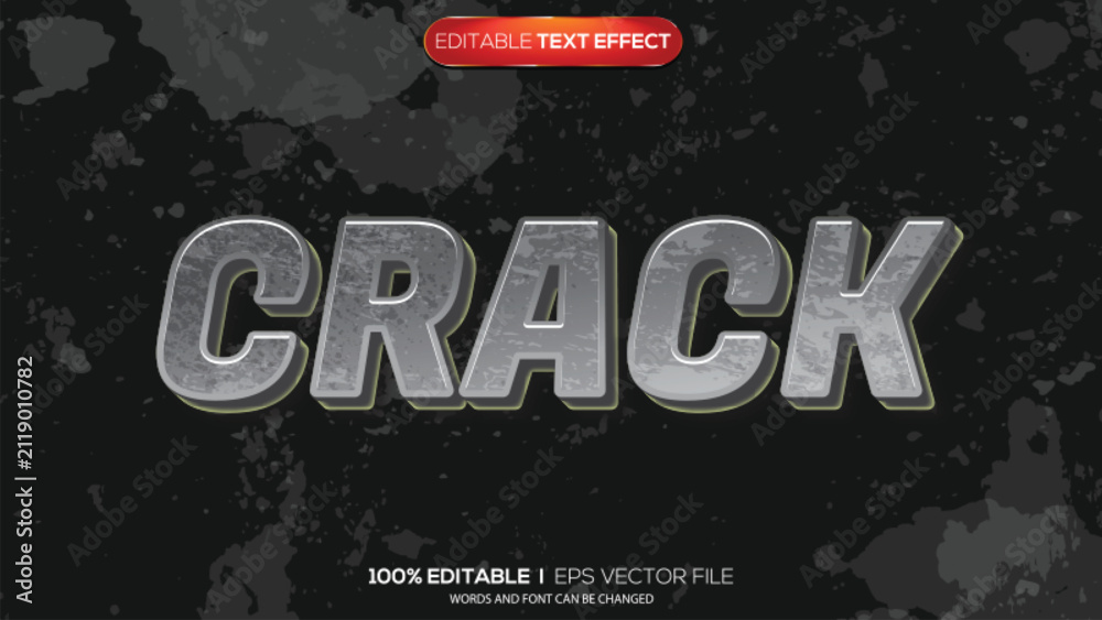 Obraz premium 3d text effect crack theme