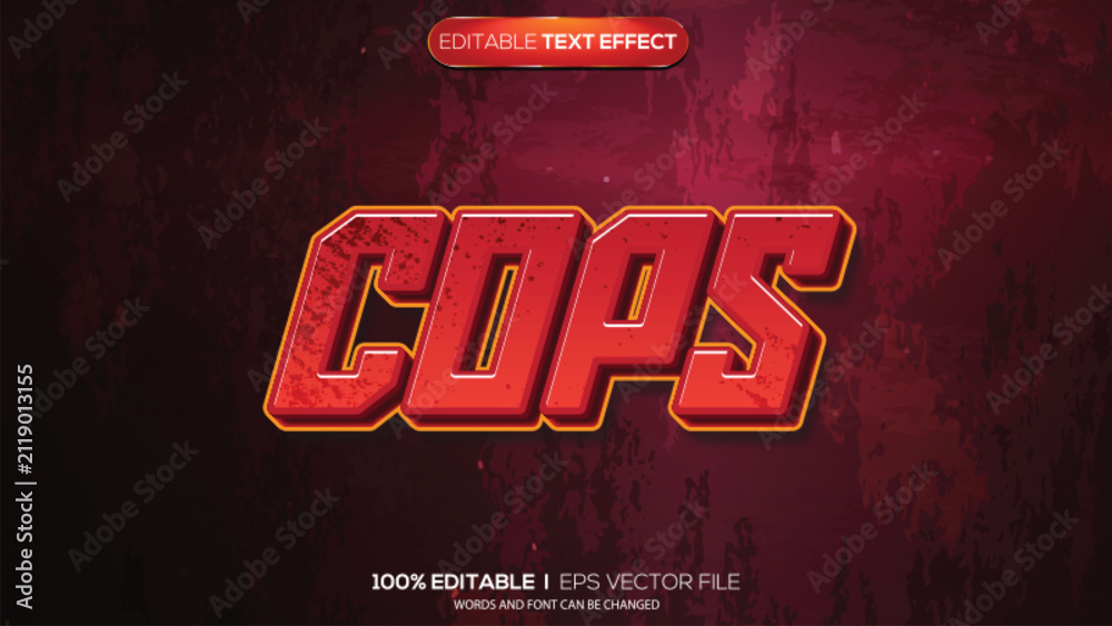 Obraz premium 3d text effect cops theme