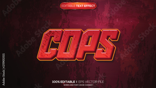 3d text effect cops theme