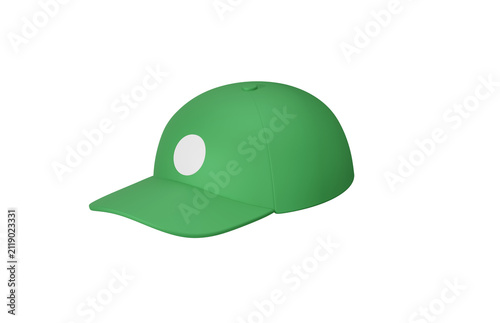 Golf cap 3d icon. Golf apparel, sportswear and outdoor sports concept. Isolated 3D object.