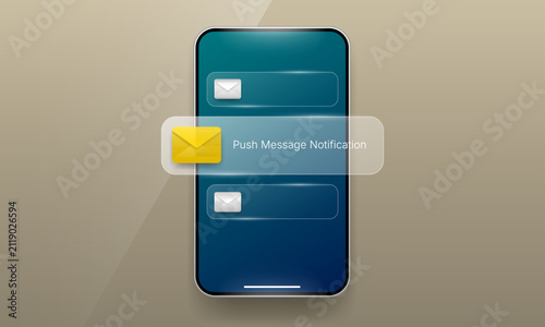 Smartphone push message notification user interface design template