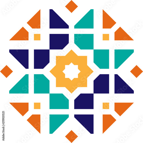 Geometric Islamic Star Pattern Isolated