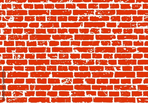 Seamless red brick wall pattern background texture.