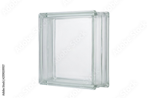Clear architectural glass block for interior wall construction.