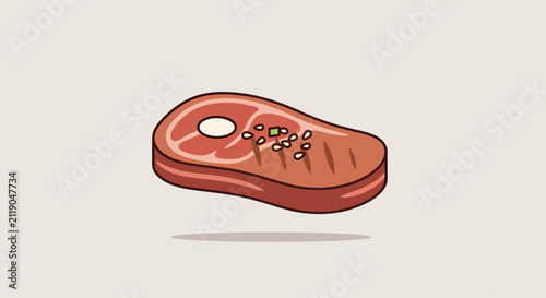 Canvastavla A stylized, grilled steak with a bone, garnished with chopped herbs