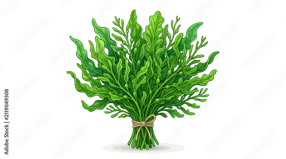 Naklejka premium Fresh Seaweed Bunch Vector Illustration