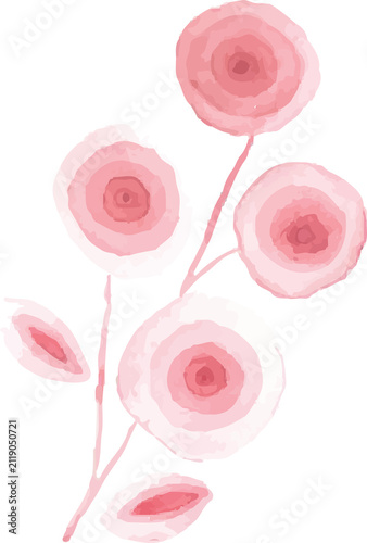 pink flower watercolor