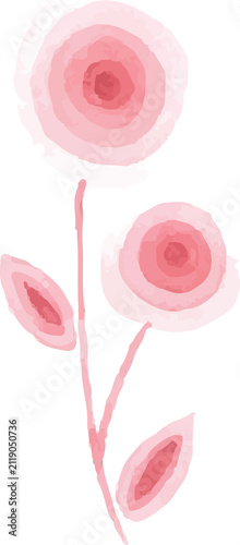 pink flower watercolor