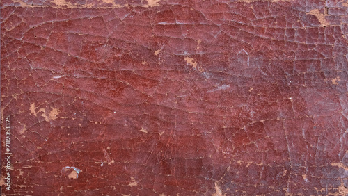 Old Red Cracked Leather Texture Background Macro