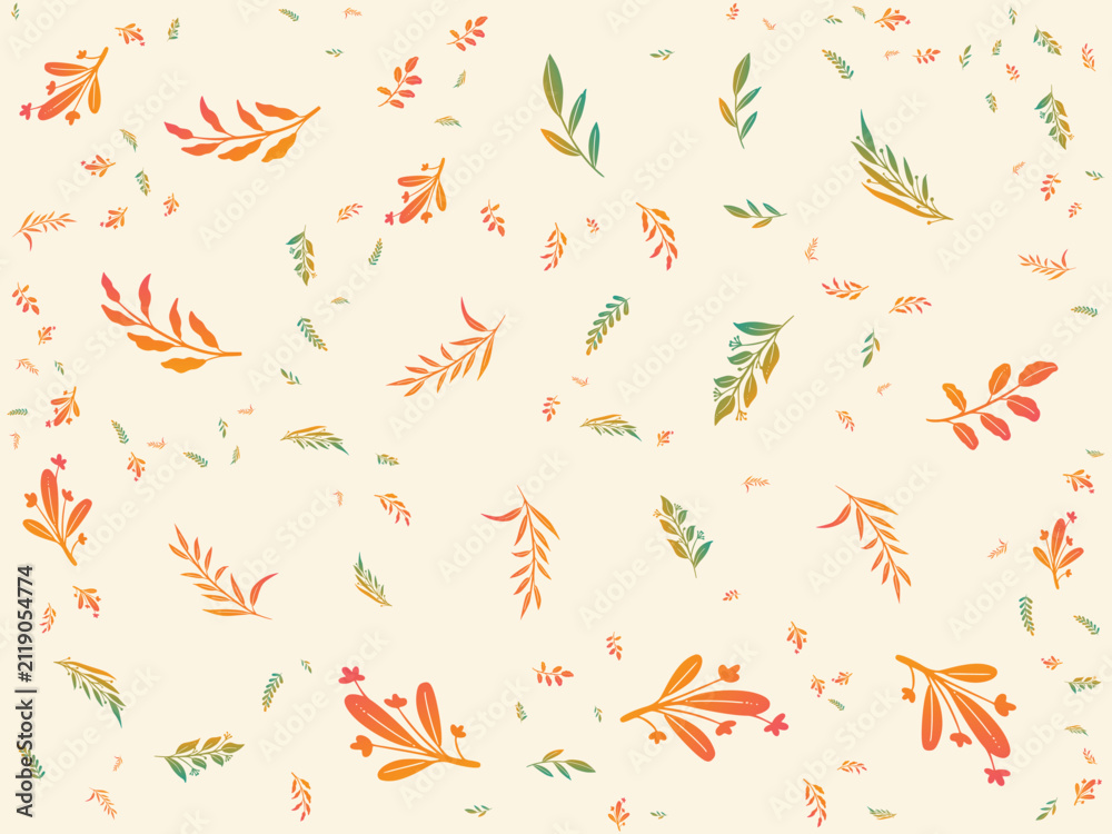 Fototapeta premium Beautiful seamless autumn colorful leaves background
