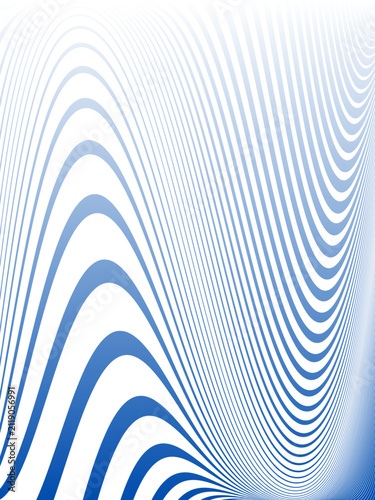 Wavy Lines Light Blue Pattern with Movement Illusion Effect. Abstract Vertical Textured Striped Background. 