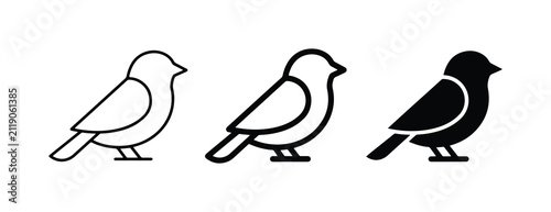Bird Icons Set: Outline, Line Art, and Silhouette Vector Graphics for Nature and Wildlife Themes