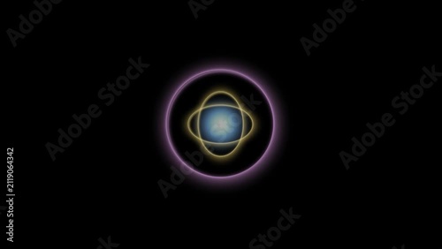 Abstract futuristic glowing energy core ring animation background. glowing neon sign.