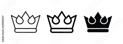 Crown Icons Set: Royal Symbols, Royalty, Leadership, Power, Luxury, Premium Quality, Vector Graphics