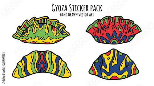 Colorful Hand-Drawn Dumpling Illustrations