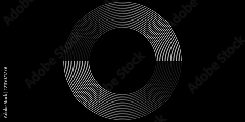 Circular spiral sound wave rhythm from lines.vector