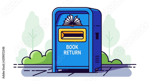 Bild auf Leinwand Blue Book Return Mail Box.