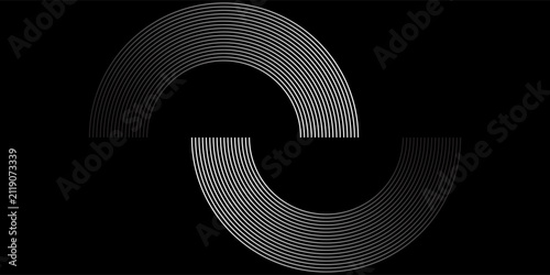 Circular spiral sound wave rhythm from lines.vector