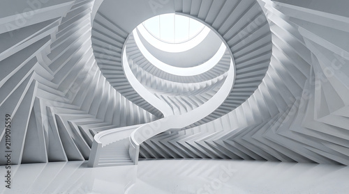 Abstract architectural interior with white curves and minimalist design architecture minimalism interior abstract geometric building