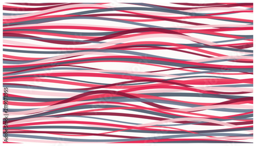Abstract red blue wavy stripes on white background seamless pattern horizontal lines decorative art.