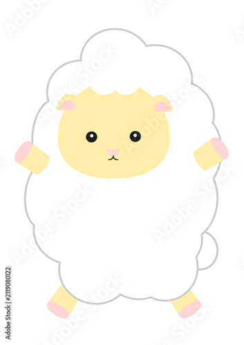 立ち姿のかわいい羊のイラスト
