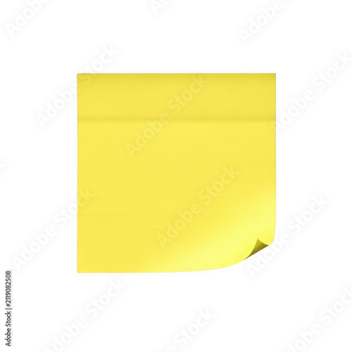 Single yellow sticky note with a curled corner