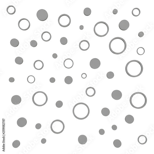 Abstract pattern with grey circles and outline rings