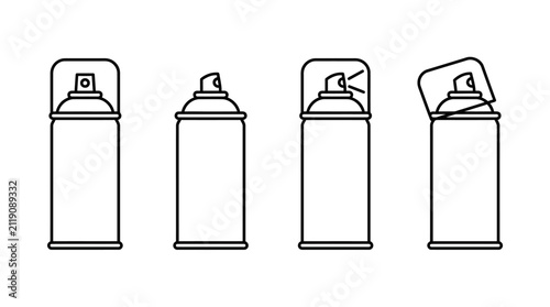 Aerosol Spray Can Icon Set