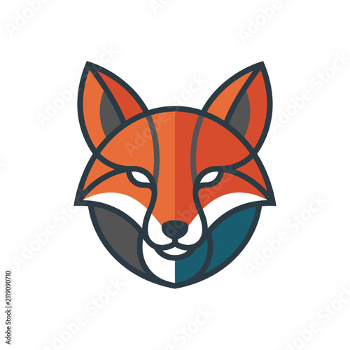 Geometric Fox Head Vector Illustration